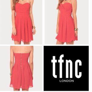 NEW!!! TFNC London sweetheart chiffon dress - salmon/coral color - size XS